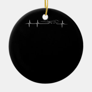 Aeroplane Pilot Pilot Heartbeat Ceramic Tree Decoration