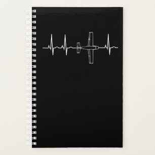 Aeroplane Pilot Pilot Heartbeat Flying Gift Planner