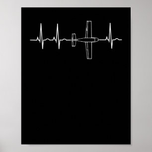 Aeroplane Pilot Pilot Heartbeat Flying Gift Poster