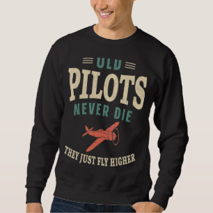 Aeroplane Pilot Retirement Vintage Old Pilots Neve Sweatshirt