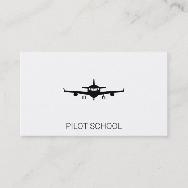 Aeroplane | Pilot School | Private Flights Business Card (Front)