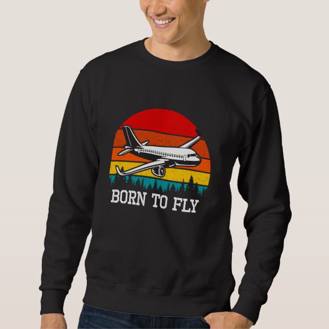 Aeroplane Pilot Shirt Born To Fly (Front)