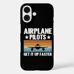 Aeroplane Pilots Get Up Faster Aviator Aeroplane iPhone 16 Case