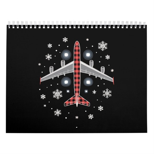 Aeroplane Plaid Christmas Pilot Calendar (Cover)