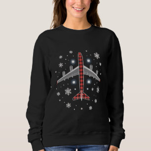 Aeroplane Plaid Christmas Pilot Sweatshirt