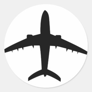 aeroplane plane aircraft icon classic round sticker