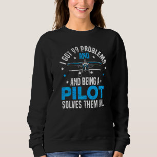 Aeroplane Plane Pilot Aviator Sky Flight Instructo Sweatshirt