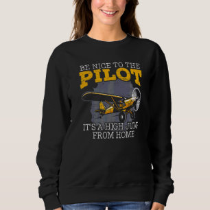 Aeroplane Plane Pilot Aviator Sky Flight Instructo Sweatshirt