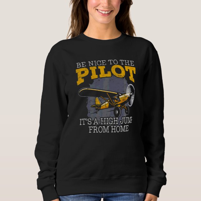 Aeroplane Plane Pilot Aviator Sky Flight Instructo Sweatshirt (Front)