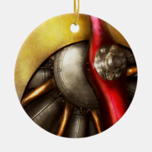 Aeroplane - Prop - Fine lines Ceramic Tree Decoration