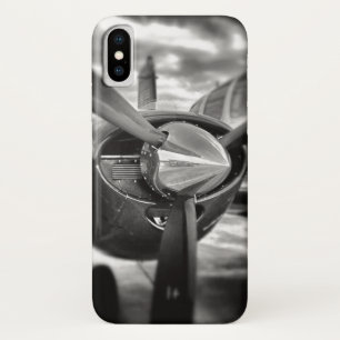 Aeroplane propeller Black and White iPhone X Case