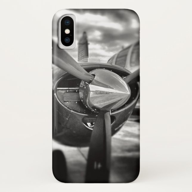 Aeroplane propeller Black and White Case-Mate iPhone Case (Back)