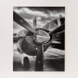 Aeroplane propeller Black and White Jigsaw Puzzle