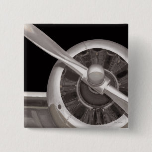 Aeroplane Propeller Closeup 15 Cm Square Badge