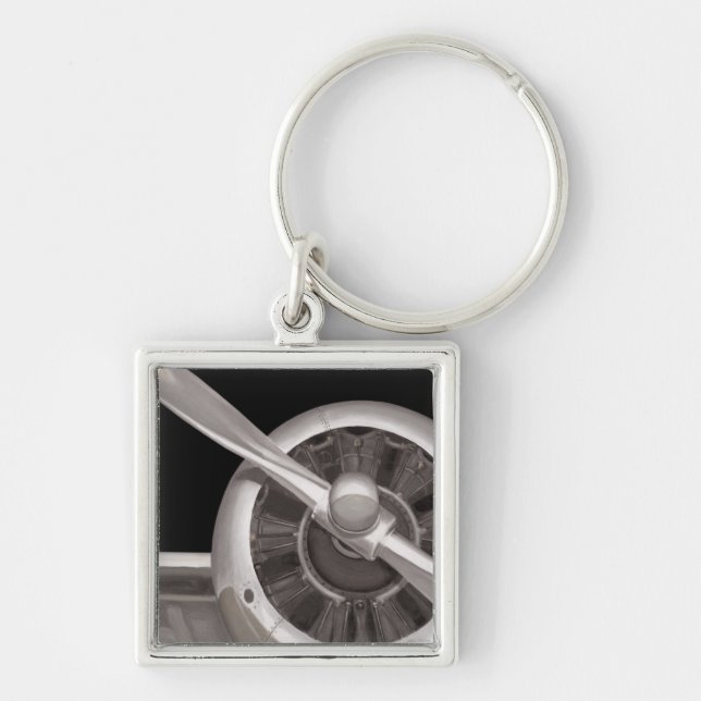 Aeroplane Propeller Closeup Key Ring (Front)