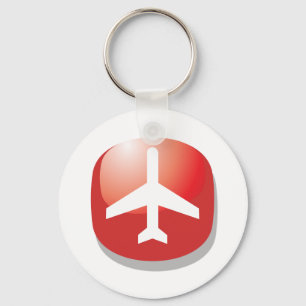 Aeroplane Red Easy Button Key Ring