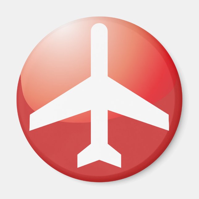 Aeroplane Red Easy Button Magnet (Front)