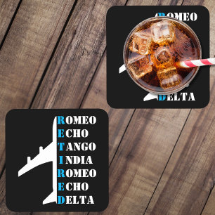 Aeroplane Retired Nato Phonetic Alphabet Aviation Coaster