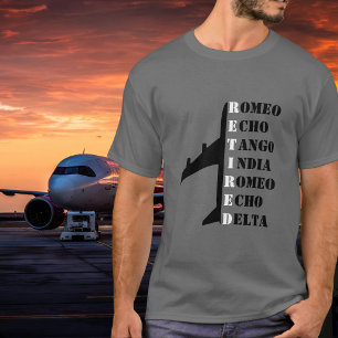 Aeroplane Retired Nato Phonetic Alphabet Aviation T-Shirt