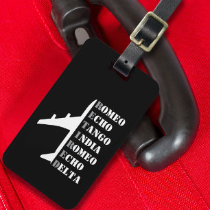 Aeroplane Retired Nato Phonetic Alphabet Funny Luggage Tag