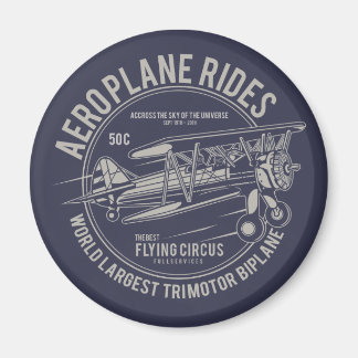 Aeroplane rides flying circus | Airplane Gifts Magnet