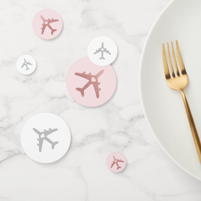 Aeroplane Romantic Heart Destination Travel Theme Confetti (Group)