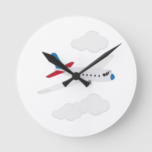 Aeroplane Round Clock