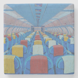 Aeroplane Seats (by Gregorio Undurraga) Stone Coaster