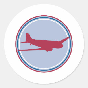aeroplane silhouette classic round sticker