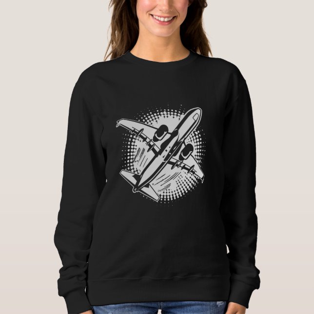 Aeroplane Sketch Pilot Sweatshirt (Front)