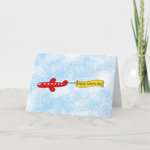 Aeroplane sky banner 'Happy Fathers Day' Cartoon Card