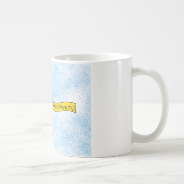 Aeroplane sky banner 'Happy Fathers Day' Cartoon Coffee Mug (Right)
