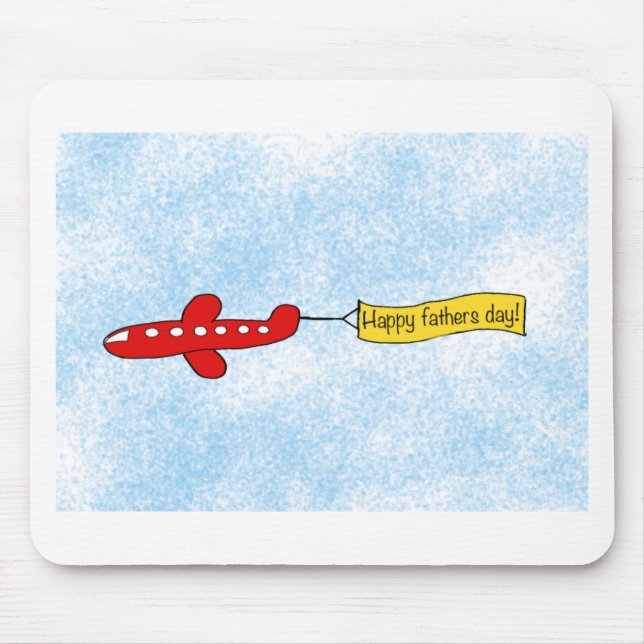 Aeroplane sky banner 'Happy Fathers Day' Cartoon Mouse Mat (Front)