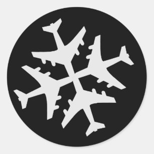 Aeroplane Snowflake Classic Round Sticker