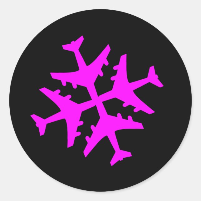 Aeroplane Snowflake Classic Round Sticker (Front)