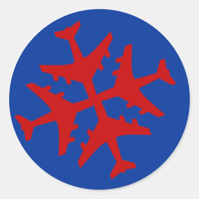 Aeroplane Snowflake Classic Round Sticker (Front)