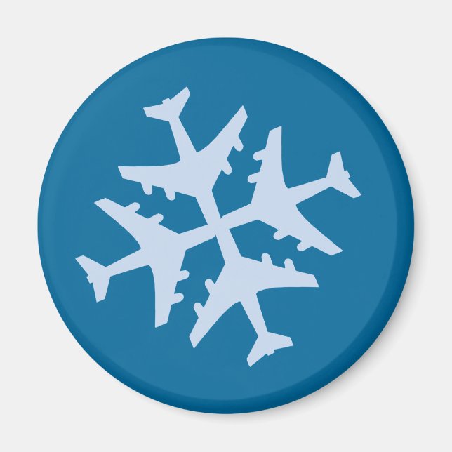Aeroplane Snowflake Magnet (Front)
