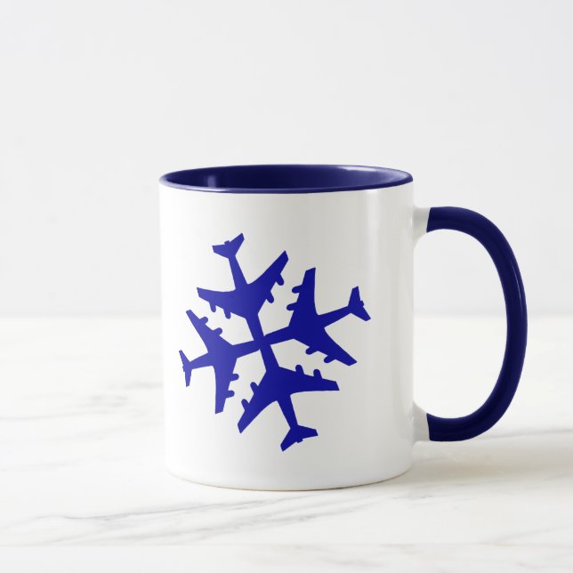 Aeroplane Snowflake Mug (Right)