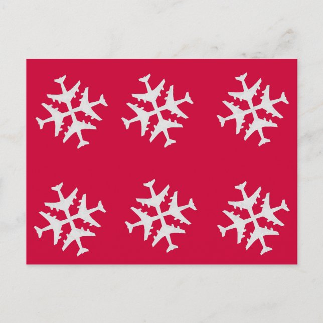 Aeroplane Snowflake Postcard (Front)