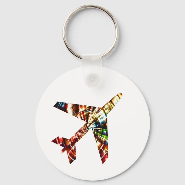 Aeroplane - Sparkling Red Cool Design Key Ring (Front)