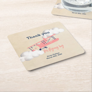 Aeroplane Square Paper Coaster,  Square Paper Coaster