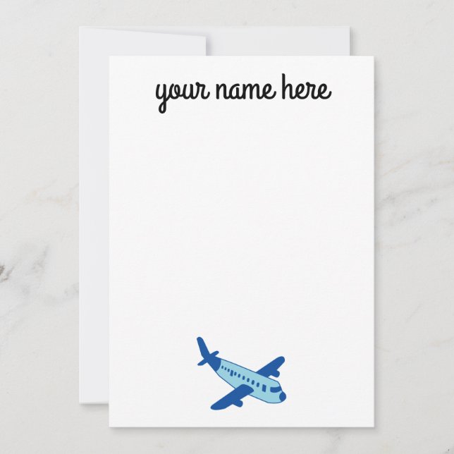 Aeroplane Stationery Notecards for Kids (Front)