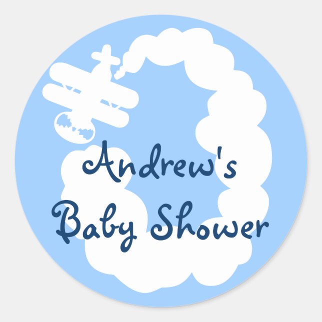 Aeroplane stickers for baby shower (Front)