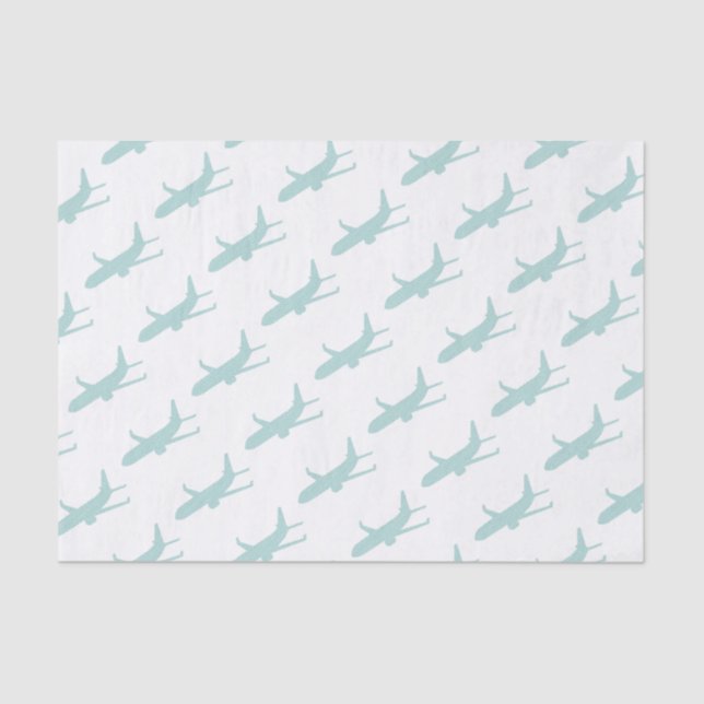 Aeroplane - strips - blue. tissue paper (Front)