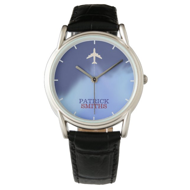 aeroplane stylish men . watch with his name (Front)