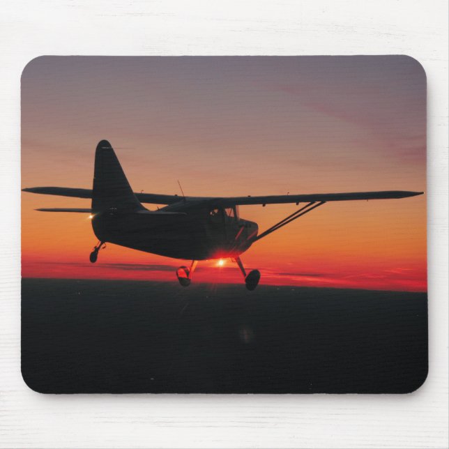 Aeroplane Sunset Mouse Pad (Front)