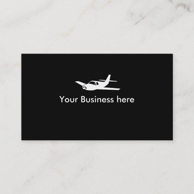 Aeroplane symbol customisable business cards (Front)