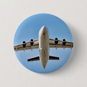 Aeroplane Takeoff High 6 Cm Round Badge