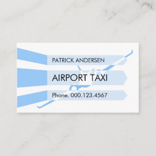 Aeroplane Taking Off Airport Runway  Business Card
