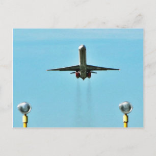 Aeroplane Taking Off On Airport Postcard